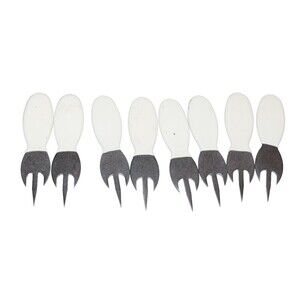 Vtg SS Corn on the Cob Holder fork set rubber end metal Estate find 8 pc 4 pair